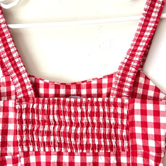 NEW Zara Bloggers Fav Cotton Red and White Gingham Sweetheart Mini Dress, Sz S - Picture 16 of 17